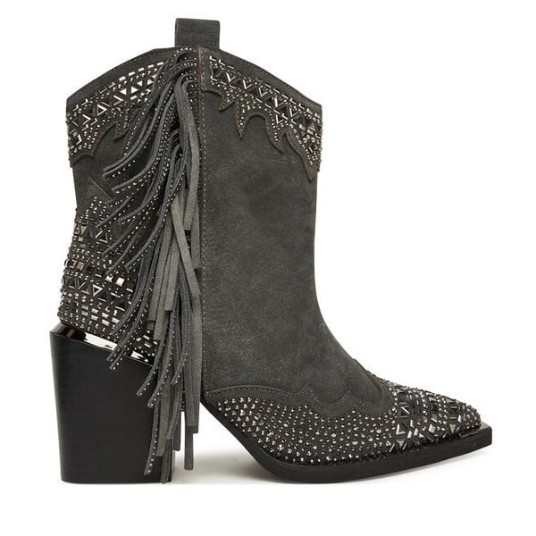 Kowbojki Alma En Pena. Szare botki damskie Alma En Pena, bez obcasa, na słupku, bez zapięcia. Za 709.99 zł.