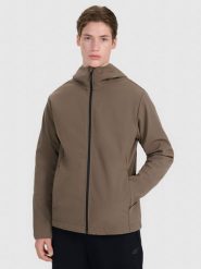 4F Kurtka softshell wiatroodporna membrana 5000 męska - brązowa XXL. Brązowe kurtki męskie 4f, m, bez wzorów, z dzianiny, z kapturem. W wyprzedaży za 199.99 zł.