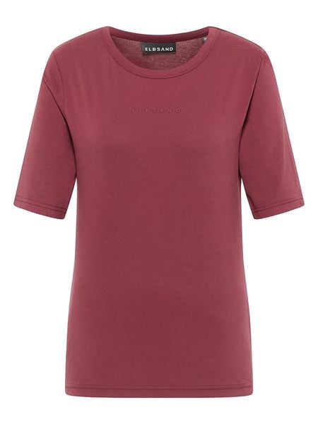 ELBSAND Koszulka "Siva" w kolorze czerwonym rozmiar: S. Czerwone bluzki damskie ELBSAND, s, bez wzorów, bez kołnierzyka, bez ramiączek. Za 73.99 zł.