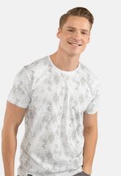 T-shirt z nadrukiem all over T-MELL. Białe t-shirty męskie Volcano, m, bez wzorów, z bawełny, bez kołnierzyka. Za 64.99 zł.