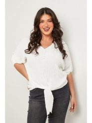 Curvy Lady Bluzka w kolorze białym rozmiar: 44/46. Białe bluzki damskie Curvy Lady, bez wzorów, klasyczne, bez kołnierzyka, bez ramiączek. Za 122.96 zł.
