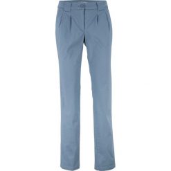 Spodnie chino ze stretchem. Brązowe spodnie materiałowe damskie bonprix, bez wzorów, z bawełny, casualowe, z obniżonym stanem. Za 119.99 zł.