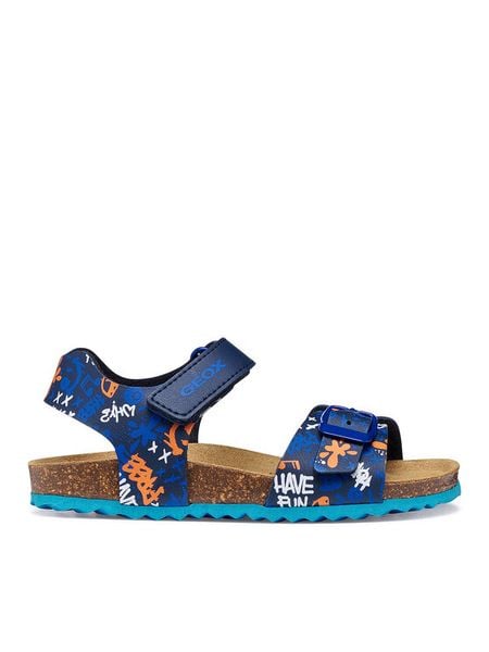 Geox Sandały J Ghita Boy J028LB 06A54 C0693 D Granatowy. Niebieskie sandały chłopięce Geox, ze skóry, bez zapięcia. Za 239.99 zł.