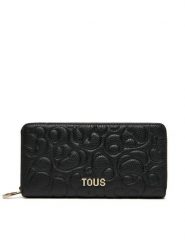 TOUS Portfel Greta 2002021151 Czarny. Czarne portfele damskie Tous, bez wzorów, ze skóry. Za 649.99 zł.