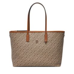 Torebka Tommy Hilfiger. Brązowe torebki klasyczne damskie Tommy Hilfiger, bez wzorów, bez dodatków. Za 849.99 zł.