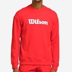 Bluza tenisowa męska Wilson Classic. Czerwone bluzy bez kaptura męskie Wilson, m, z bawełny. Za 259.99 zł.
