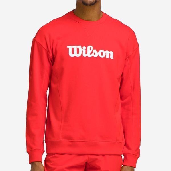 Bluza tenisowa męska Wilson Classic. Czerwone bluzy bez kaptura męskie Wilson, m, z bawełny. Za 259.99 zł.