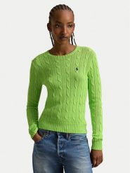Polo Ralph Lauren Sweter 211971869504 Zielony Slim Fit. Zielone swetry klasyczne damskie Polo Ralph Lauren, l, z bawełny, bez kołnierzyka. Za 949.99 zł.