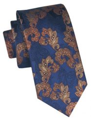 Klasyczny, Męski Krawat Alties - Jasny Granat, Kwiaty. Niebieskie krawaty i muchy męskie Alties, bez wzorów, z tkaniny, eleganckie. Za 49.00 zł.