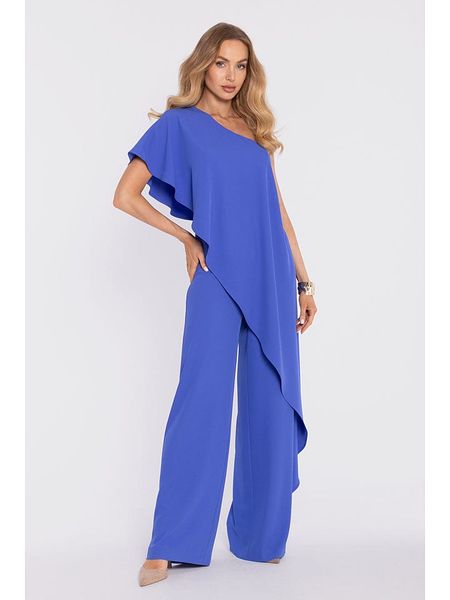 Made of emotion Kombinezon w kolorze niebieskim rozmiar: XL. Niebieskie kombinezony damskie Made Of Emotion, xl, bez wzorów, bez kołnierzyka, bez ramiączek. Za 244.80 zł.