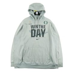 Męska bluza z kapturem Oregon Ducks. Szare bluzy sportowe męskie Nike, bez wzorów, sportowe, bez kołnierzyka, bez ramiączek. Za 68.12 zł.