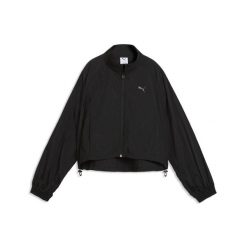 Damska rozpinana kurtka z tkaniny HER o luźnym kroju PUMA. Czarne kurtki do biegania damskie Puma, bez wzorów, z tkaniny, bez kaptura. Za 269.00 zł.