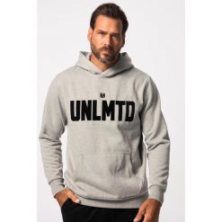 Męska Bluza z kapturem fitness dzianina dresowa kaptur nadruk flokowany. Szare bluzy sportowe męskie JAY-PI, bez wzorów, z bawełny, casualowe, bez kołnierzyka, bez ramiączek. Za 343.99 zł.