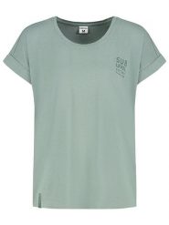 Sublevel Koszulka "Lina" w kolorze miętowym rozmiar: S. Zielone t-shirty damskie Sublevel, s, bez wzorów, z bawełny, bez kołnierzyka. Za 90.95 zł.