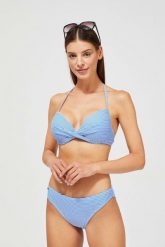 Dół od bikini w paski niebieski. Niebieskie bikini damskie MOODO, bez wzorów. W wyprzedaży za 7.99 zł.