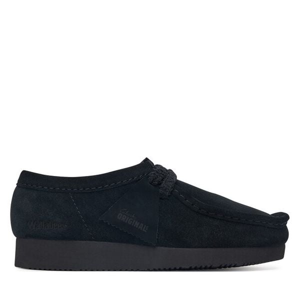 Półbuty Clarks. Czarne półbuty damskie Clarks, bez wzorów, bez obcasa, na płaskiej podeszwie. Za 429.99 zł.