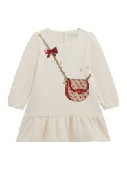 Guess Sukienka dzianinowa K5BK21 KAD74 Écru Regular Fit. Sukienki dziewczęce Guess, z aplikacjami, z bawełny, bez ramiączek. Za 199.99 zł.