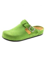 Heine Skórzane kapcie w kolorze zielonym rozmiar: 42. Zielone kapcie damskie Heine, ze skóry. Za 61.75 zł.