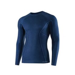 Koszulka wełniana z długim rękawem męska Brubeck ACTIVE WOOL. Niebieskie bielizna termoaktywna męska Brubeck, m, z elastanu. Za 243.99 zł.