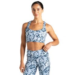 Damski Biustonosz Sportowy Swift III Z Wężowym Nadrukiem. Niebieskie biustonosze sportowe damskie Dare 2b, bez wzorów, z elastanu. Za 204.99 zł.