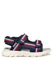 Geox Sandały Ragazzo J55F1C 01511 C0735 D Biały. Białe sandały dziewczęce Geox, z materiału, bez zapięcia. Za 149.99 zł.