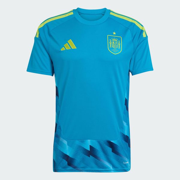 Bramkarska koszulka domowa Hiszpania 26. Niebieskie t-shirty sportowe męskie Adidas, s, z dzianiny, bez ramiączek, do piłki nożnej, climacool (adidas). Za 439.00 zł.