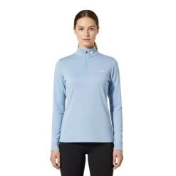 Damska koszulka 100% wełna merynosa z długim rękawem - Bjork 210 Zip. Niebieskie t-shirty damskie FJORK MERINO, l, bez wzorów, ze skóry, bez kołnierzyka. Za 299.00 zł.