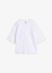 T-shirt oversize z czystej bawełny organicznej. Białe t-shirty damskie bonprix, bez wzorów, z bawełny, bez kołnierzyka. Za 94.99 zł.