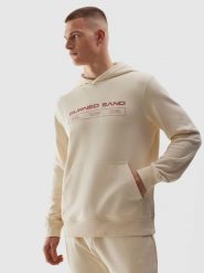 4F Bluza dresowa nierozpinana z kapturem męska - beżowa XL. Brązowe bluzy z kapturem męskie 4f, l, z bawełny. W wyprzedaży za 59.99 zł.