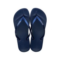Japonki plażowe damskie Ipanema Anatomic Tan Fem. Niebieskie klapki damskie Ipanema, bez wzorów, z gumy, bez obcasa. Za 67.64 zł.