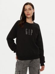 Gap Bluza 588019-03 Czarny Relaxed Fit. Czarne bluzy bez kaptura damskie GAP, l, z bawełny. Za 179.99 zł.