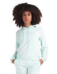 Krótka bluza z kapturem Chic Boxing. Niebieskie bluzy sportowe damskie LEONE 1947 APPAREL, na lato, l, bez wzorów, z bawełny, bez ramiączek, długie, z kapturem. Za 126.26 zł.