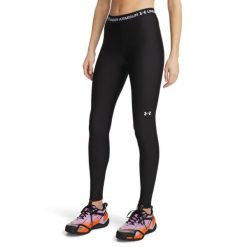 Legginsy fitness damskie Under Armour HeatGear. Czarne legginsy damskie Under Armour, l, bez wzorów, z materiału. Za 199.99 zł.