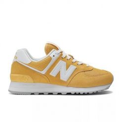 Buty do chodzenia damskie New Balance 574. Żółte buty sportowe na co dzień damskie New Balance, bez wzorów, z materiału, trekkingowe, New Balance 574. Za 473.00 zł.