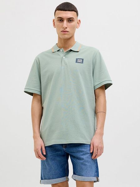 Jack & Jones Koszulka polo w kolorze zielonym rozmiar: M. Zielone koszulki polo męskie Jack & Jones, m, bez wzorów, z bawełny, bez ramiączek. Za 54.45 zł.