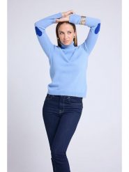 Maison Héritage Cashmere Kaszmirowy golf w kolorze błękitnym rozmiar: M. Niebieskie golfy damskie Maison Héritage Cashmere, m, bez wzorów, z kaszmiru, bez ramiączek. Za 609.17 zł.
