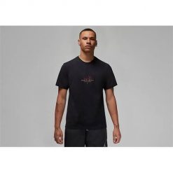 Koszulka sportowa męska Nike Air Jordan Essenial Graphic. Czarne t-shirty sportowe męskie Nike, l, z bawełny, bez ramiączek. Za 248.00 zł.
