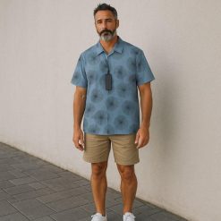 Antony Morato męska koszula z krótkim rękawem, niebieski wzór, bawełna, L. Niebieskie koszule męskie Antony Morato, na lato, l, bez wzorów, z bawełny, bez kołnierzyka, bez ramiączek. Za 266.99 zł.