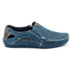 Olivier Buty męskie mokasyny 901 lato granatowe niebieskie. Niebieskie mokasyny męskie na lato, z gumy. Za 377.80 zł.