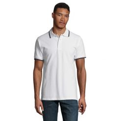 Męska Kontrastowa Koszulka Polo. Czerwone koszulki polo męskie SOL'S, m, bez wzorów, z bawełny, bez ramiączek. Za 158.99 zł.