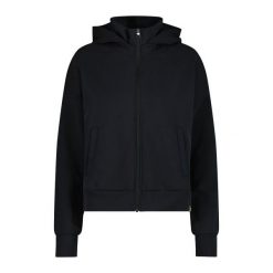 Bluza z kapturem z wysokim, prążkowanym kołnierzem dla kobiet CMP. Czarne bluzy sportowe damskie CMP, bez wzorów, prążkowane, bez ramiączek, z kapturem. Za 389.00 zł.