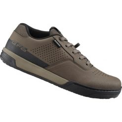 Buty do jazdy terenowej GF600, brązowe. Brązowe buty trekkingowe męskie SHIMANO, z gumy, bez zapięcia, rowerowe. Za 708.80 zł.