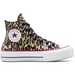 Buty sportowe Converse Chuck Taylor All Star Lift Platform Leopard. Brązowe buty sportowe na co dzień damskie Converse, bez zapięcia. Za 590.00 zł.