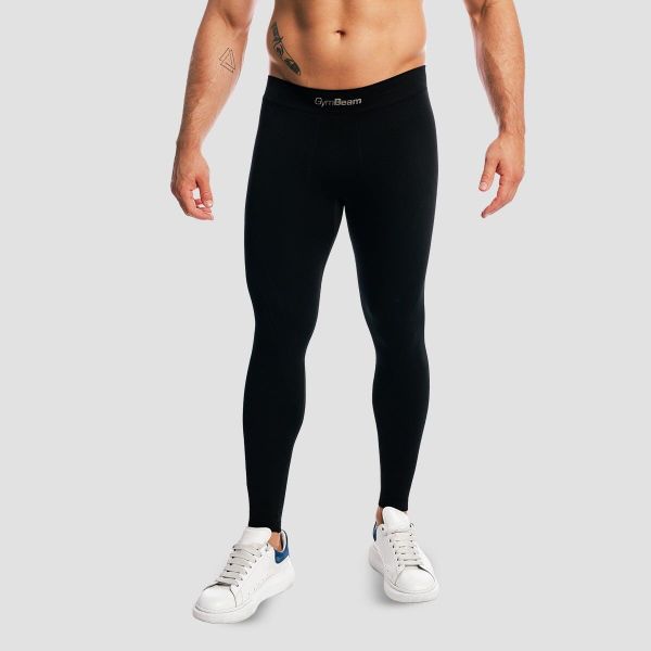 Legginsy męskie bezszwowe termiczne czarne Fuse. Czarne spodnie sportowe męskie GYMBEAM, z elastanu. Za 127.90 zł.