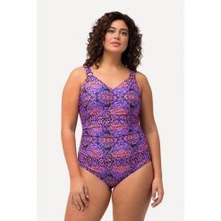 Damskie Kostium kąpielowy marszczenie miękkie miseczki ozdobne kółka. Czarne stroje jednoczęściowe damskie Ulla Popken, plus size, bez wzorów, plus size. W wyprzedaży za 191.99 zł.