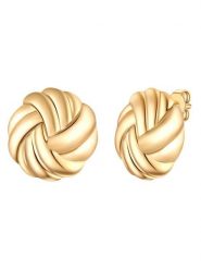 Yokoamii Pozłacane kolczyki-wkrętki rozmiar: onesize. Żółte kolczyki damskie Yokoamii, metalowe. Za 39.99 zł.