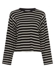 MOSS COPENHAGEN Sweter "Kenina" w kolorze czarno-białym rozmiar: XS. Czarne swetry klasyczne damskie MOSS COPENHAGEN, xs, z bawełny, bez kołnierzyka. Za 130.81 zł.