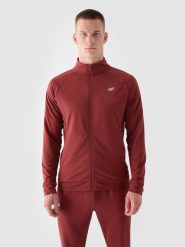 4F Bluza treningowa szybkoschnąca męska - czerwona 3XL. Czerwone bluzy bez kaptura męskie 4f, bez wzorów, z dzianiny, sportowe, bez kołnierzyka, bez ramiączek. W wyprzedaży za 79.99 zł.