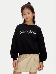 Calvin Klein Jeans Bluza LVCKSJB25G Czarny Relaxed Fit. Czarne spodnie dziewczęce Calvin Klein Jeans, z bawełny. Za 249.99 zł.