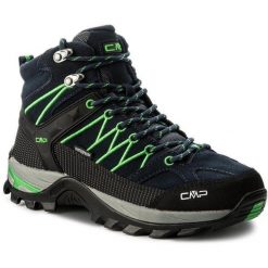 Buty trekkingowe męskie CMP Rigel Mid niebieskie. Niebieskie buty trekkingowe męskie CMP, z materiału, bez zapięcia, trekkingowe. Za 714.96 zł.